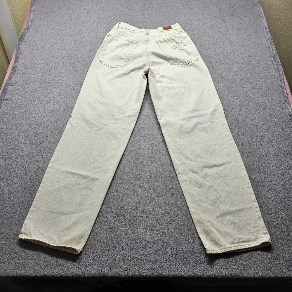 BDG Urban Outfitters High-Rise Baggy Jeans 26 Cream Distressed Wide Leg Denim
